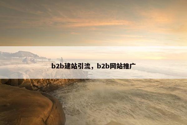 b2b建站引流，b2b网站推广