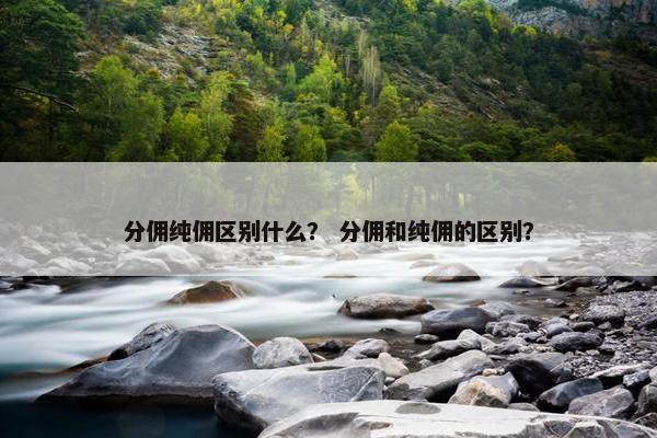 分佣纯佣区别什么？ 分佣和纯佣的区别？
