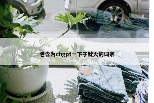 包含为chgpt一下子就火的词条