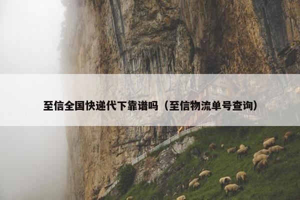 至信全国快递代下靠谱吗（至信物流单号查询）