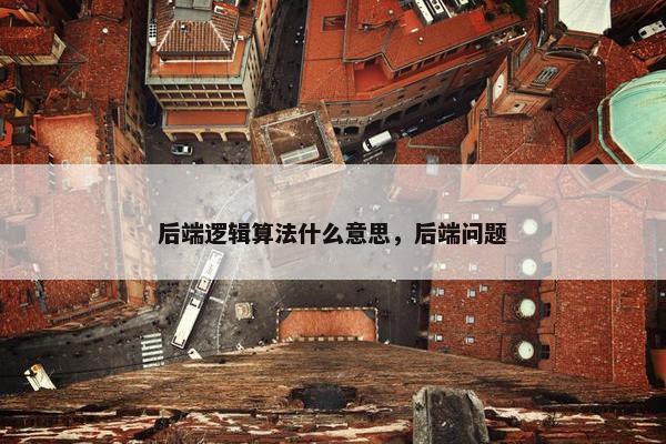 后端逻辑算法什么意思，后端问题