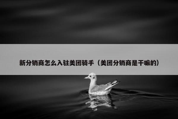 新分销商怎么入驻美团骑手（美团分销商是干嘛的）