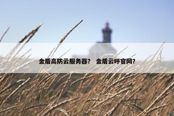 金盾高防云服务器？ 金盾云呼官网？