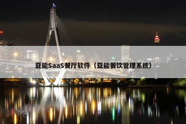 亚能SaaS餐厅软件（亚能餐饮管理系统）