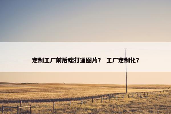 定制工厂前后端打通图片？ 工厂定制化？
