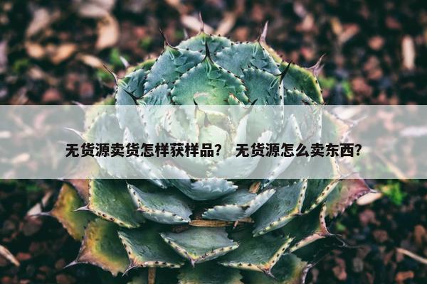 无货源卖货怎样获样品？ 无货源怎么卖东西？