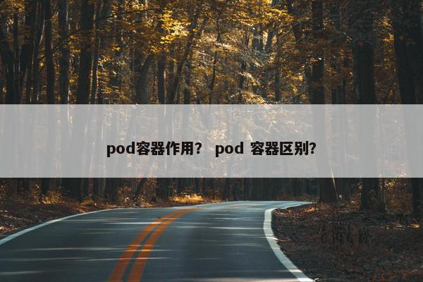 pod容器作用？ pod 容器区别？