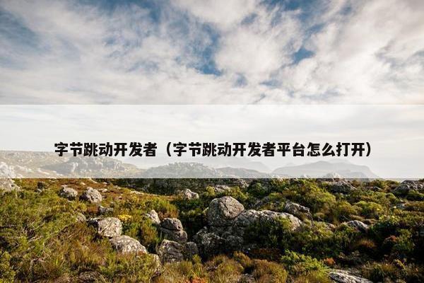 字节跳动开发者（字节跳动开发者平台怎么打开）