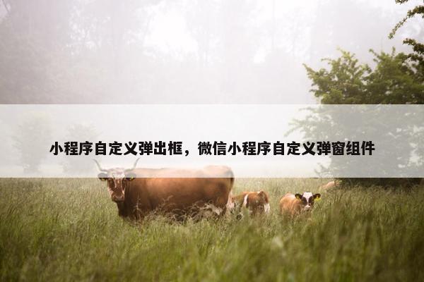 小程序自定义弹出框，微信小程序自定义弹窗组件