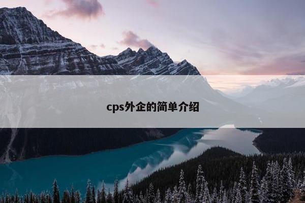 cps外企的简单介绍