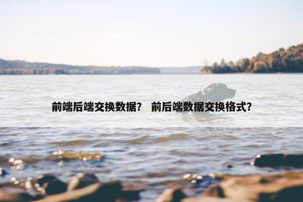 前端后端交换数据？ 前后端数据交换格式？
