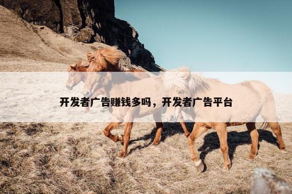 开发者广告赚钱多吗，开发者广告平台