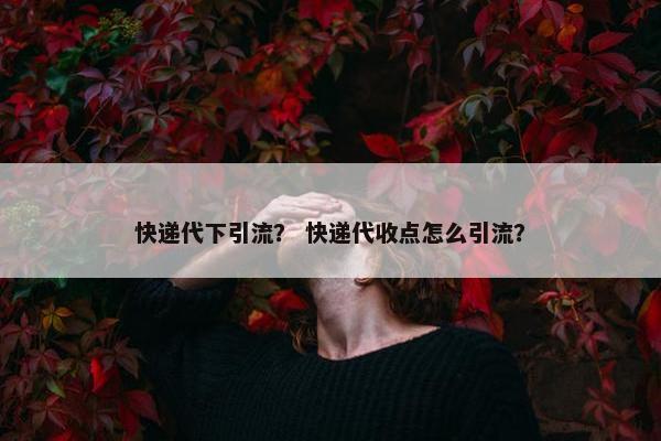 快递代下引流？ 快递代收点怎么引流？