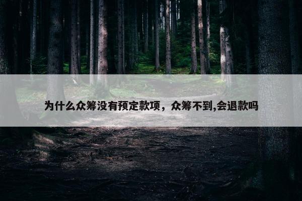 为什么众筹没有预定款项，众筹不到,会退款吗