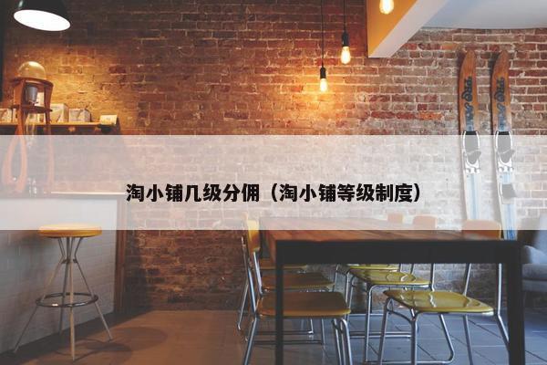 淘小铺几级分佣（淘小铺等级制度）