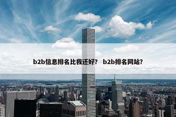 b2b信息排名比我还好？ b2b排名网站？