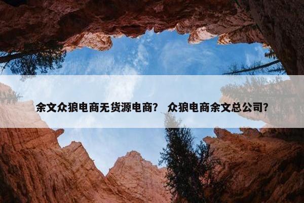 余文众狼电商无货源电商？ 众狼电商余文总公司？