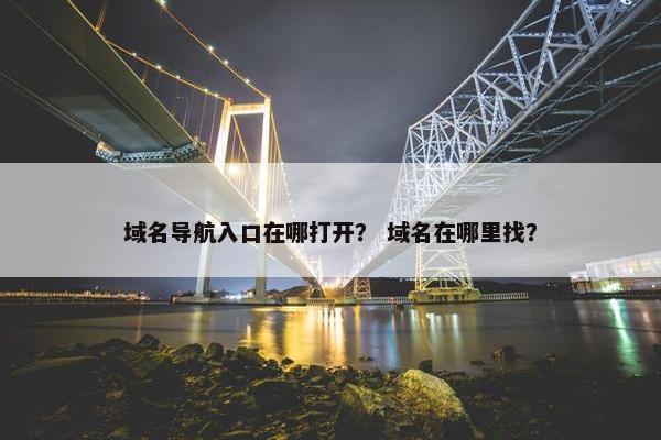 域名导航入口在哪打开？ 域名在哪里找？