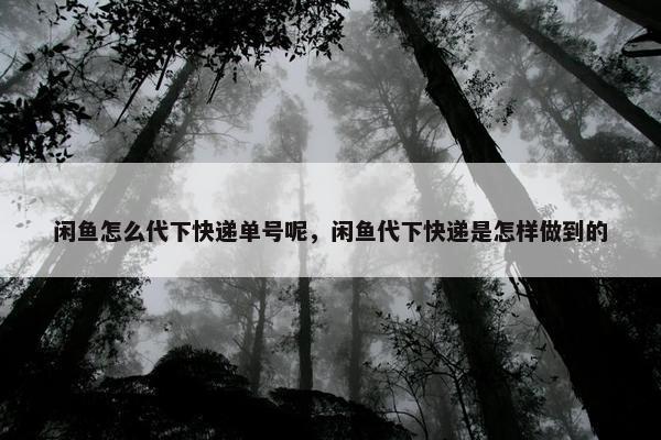 闲鱼怎么代下快递单号呢，闲鱼代下快递是怎样做到的