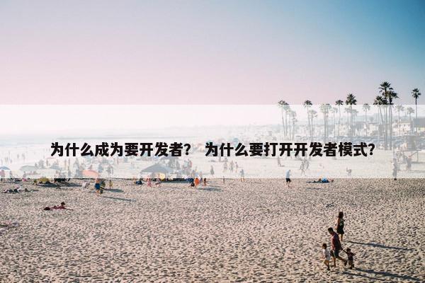 为什么成为要开发者？ 为什么要打开开发者模式？