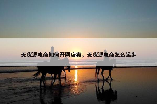 无货源电商如何开网店卖,无货源电商怎么起步