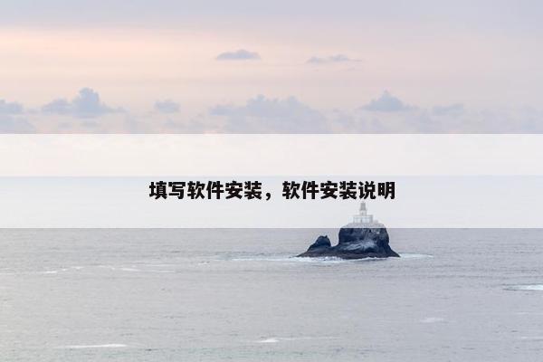 填写软件安装,软件安装说明
