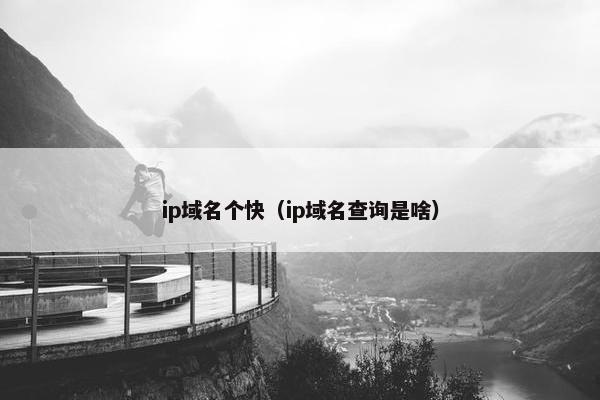 ip域名个快（ip域名查询是啥）
