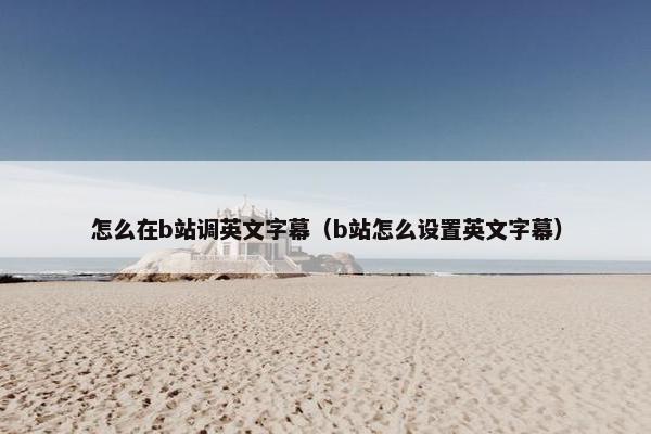 怎么在b站调英文字幕(b站怎么设置英文字幕)