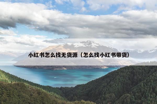 小红书怎么找无货源(怎么找小红书带货)