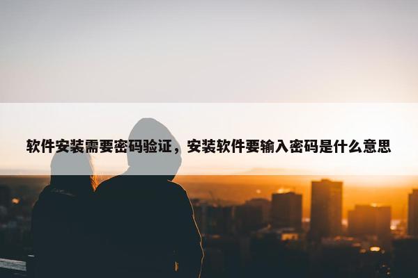 软件安装需要密码验证,安装软件要输入密码是什么意思 软件安装需要密码验证,安装软件要输入密码是什么意思