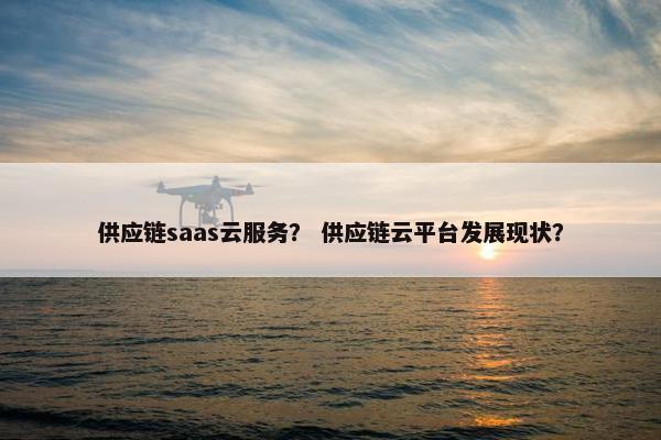 供应链saas云服务? 供应链云平台发展现状?