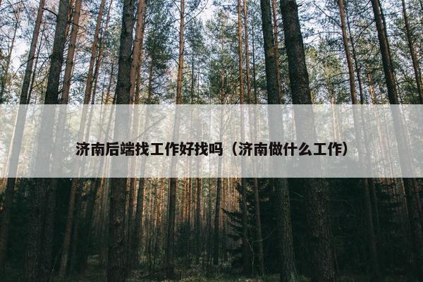 济南后端找工作好找吗(济南做什么工作)