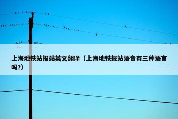 上海地铁站报站英文翻译(上海地铁报站语音有三种语言吗?)
