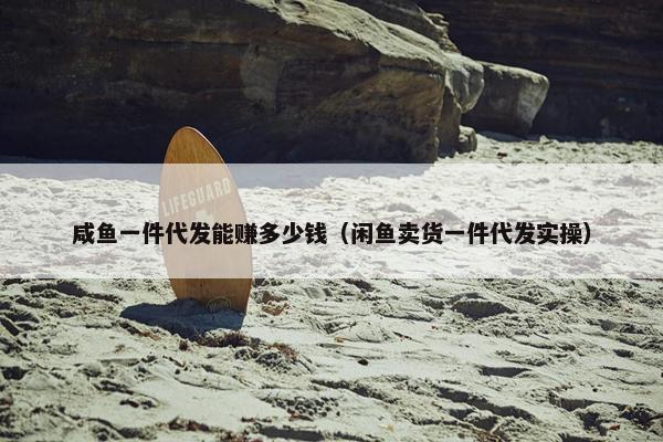 咸鱼一件代发能赚多少钱(闲鱼卖货一件代发实操)