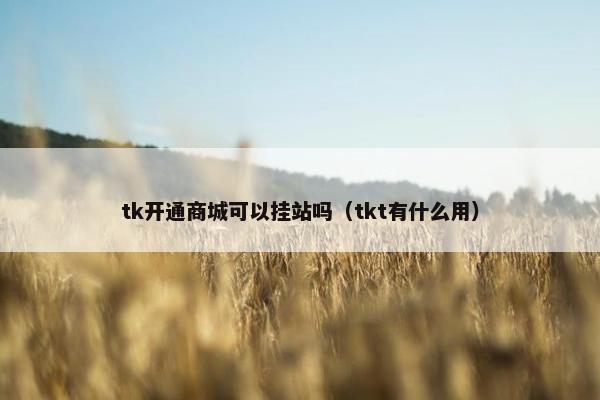 tk开通商城可以挂站吗(tkt有什么用)