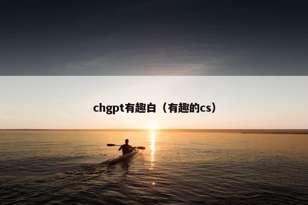 chgpt有趣白(有趣的cs)