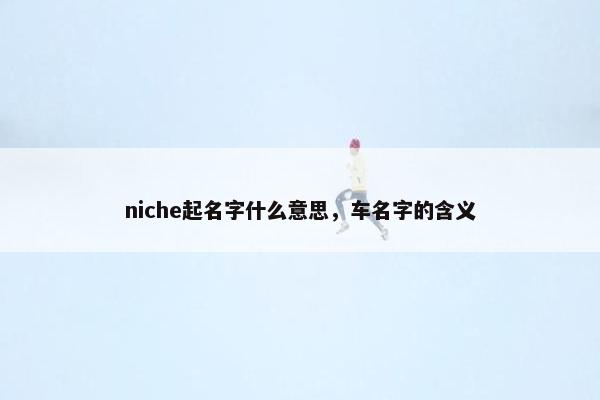 niche起名字什么意思,车名字的含义 niche起名字什么意思,车名字的含义