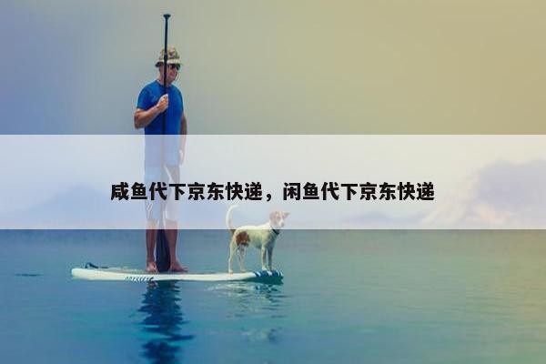 咸鱼代下京东快递,闲鱼代下京东快递