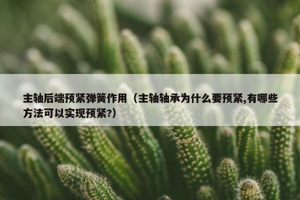 主轴后端预紧弹簧作用（主轴轴承为什么要预紧,有哪些方法可以实现预紧?）