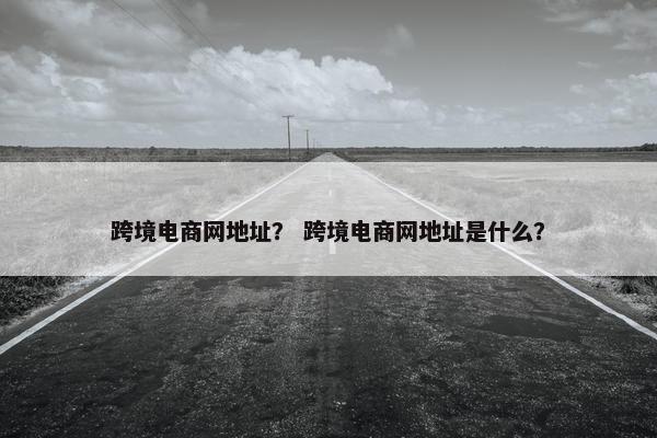 跨境电商网地址？ 跨境电商网地址是什么？