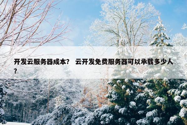 开发云服务器成本？ 云开发免费服务器可以承载多少人？